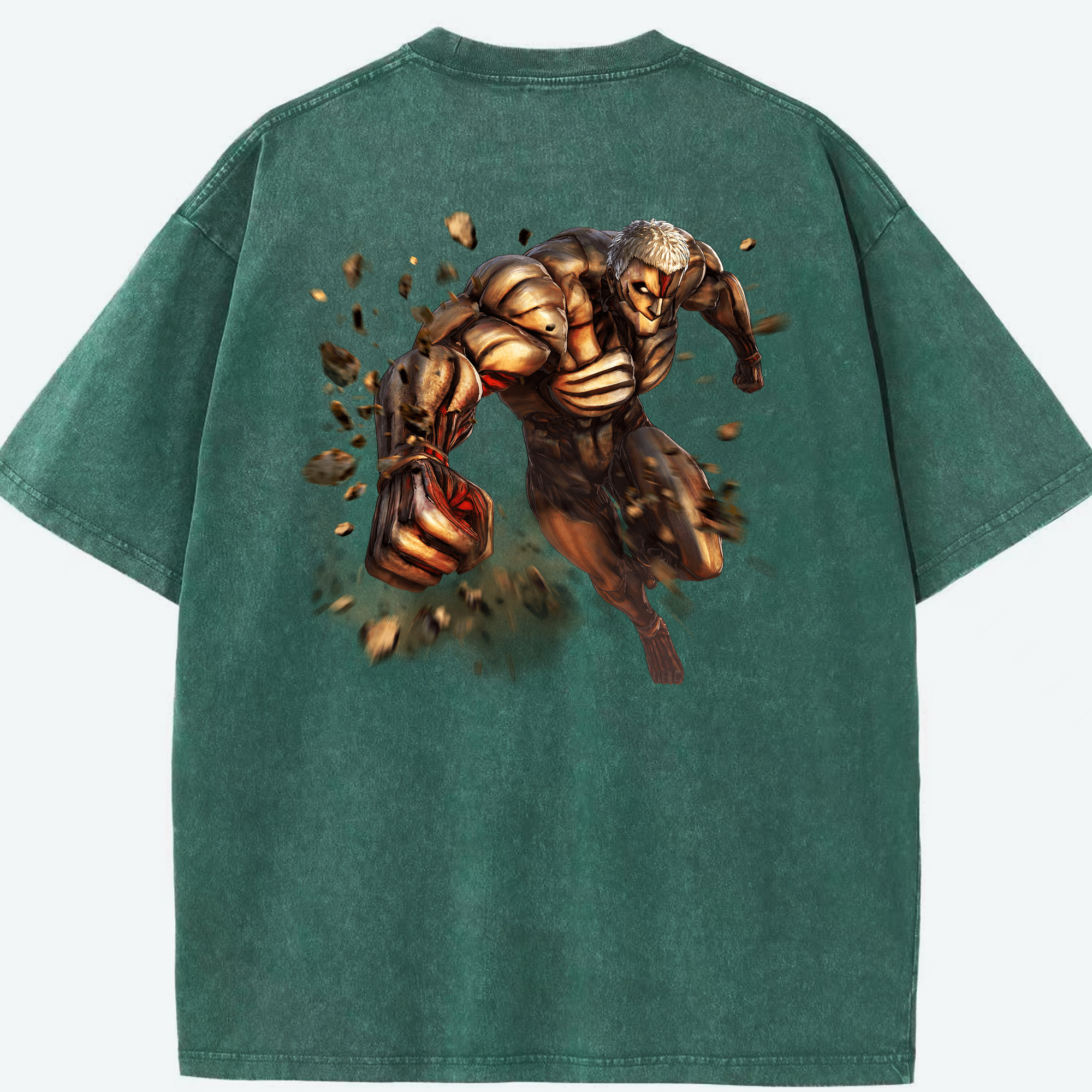 （画像用） 進撃の巨人 Attack on Titan 綿100% ヴィンテージ風 半袖Tシャツ（背面プリント）